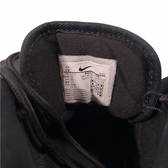 NIKE Shoes Boots Kids US 1Y Black Lace Up High Top Manoa LTR BQ5373-001 - Picture 5 of 9